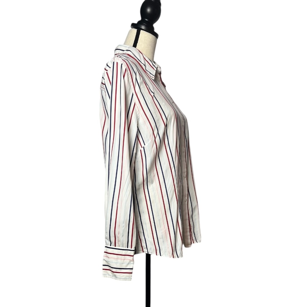 Tommy Hilfiger Women's Long Sleeve Button Dn Striped Shirt Cotton 14 Pre-owned - Picture 3 of 9